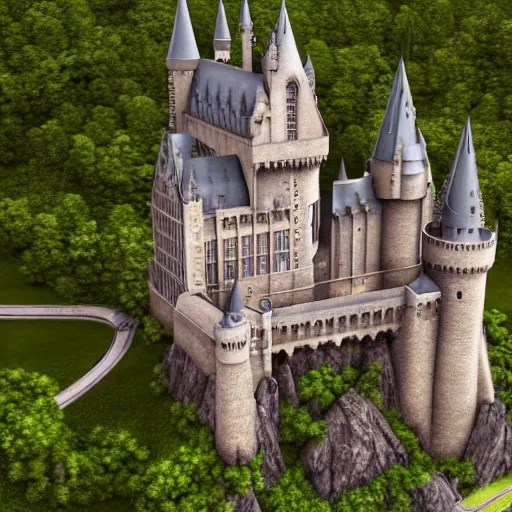 Film still of Hogwarts castle. Extremely detailed. 4K. Stable