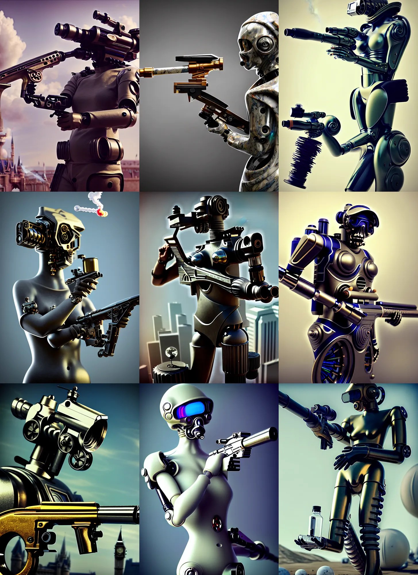 transhuman paintball gun edm smoking gigantic Stable Diffusion