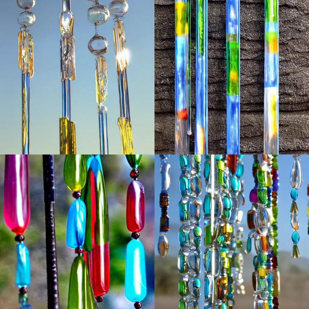 glass wind chimes, reality, close up Stable Diffusion OpenArt