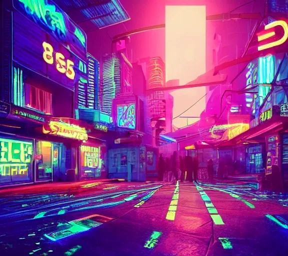 a dreamlike cyberpunk city sit in the very far future, Stable Diffusion