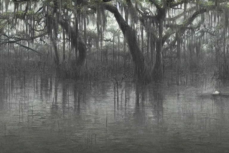 scene from louisiana swamps, graveyard, voodoo, Stable Diffusion OpenArt