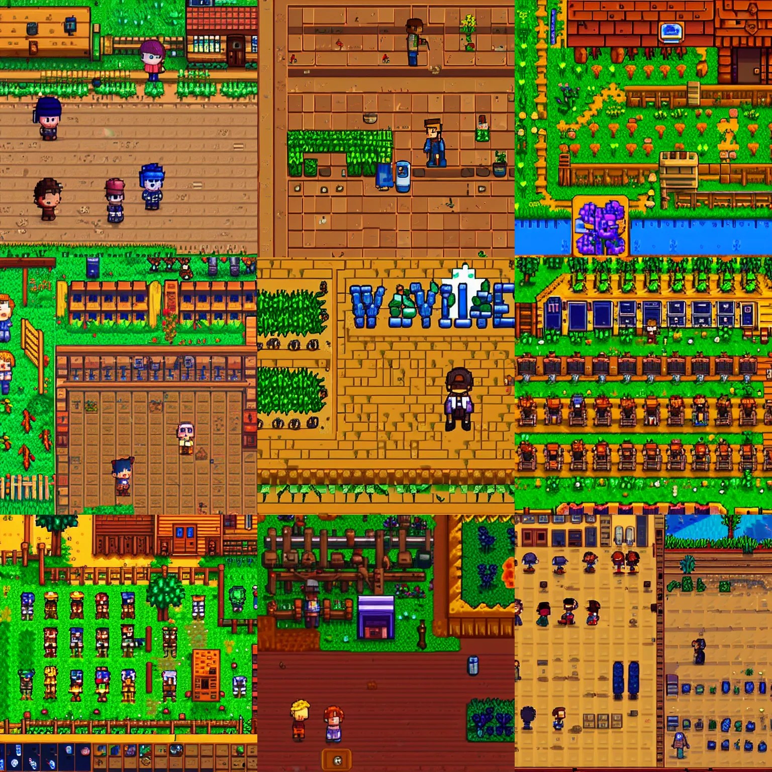 stardew valley character sprite, walk cycle Stable Diffusion
