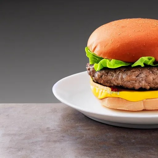 a delicious cheeseburger, advertisement shot, studio Stable Diffusion