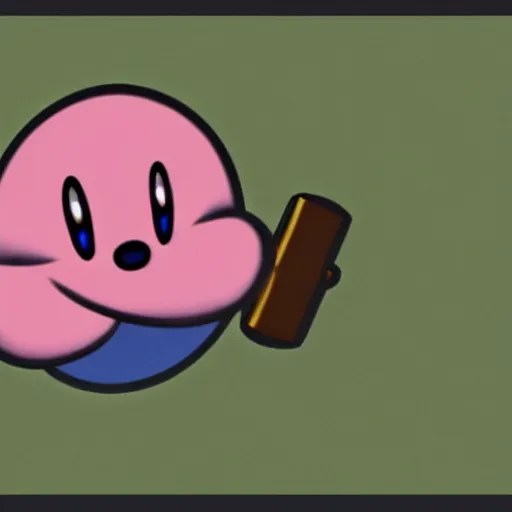 kirby holding a pistol, cartoon Stable Diffusion OpenArt