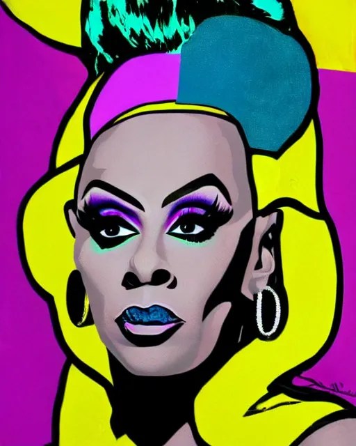 pop art of of drag queen rupaul, portrait,, perfect Stable Diffusion