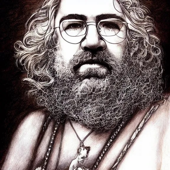a highly detailed portrait of jerry garcia in the Stable Diffusion