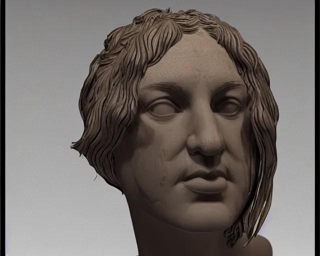3 d render of a renaissance sculpture head, neon art, Stable Diffusion