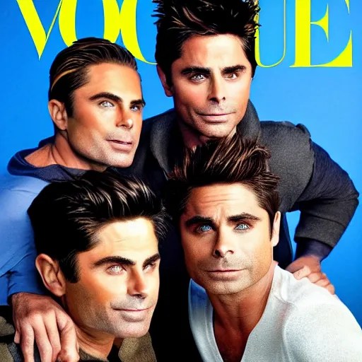 portrait of zac efron and john stamos and rob lowe, Stable Diffusion