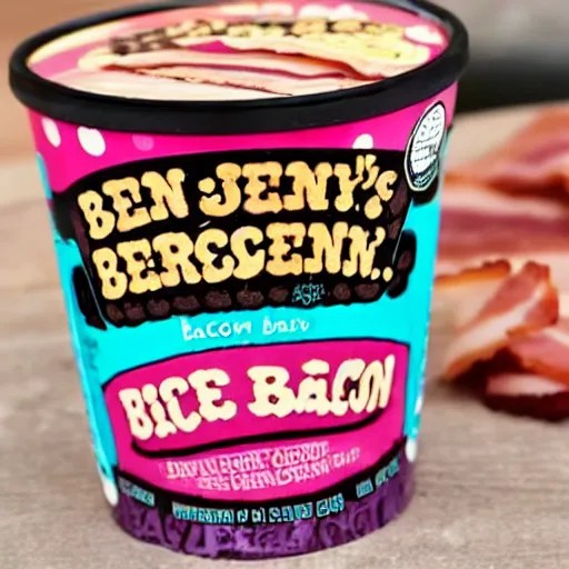 ben and jerry's bacon flavoured ice cream, bacon Stable Diffusion