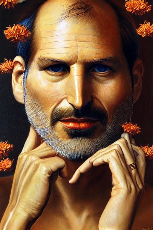hyper realistic portrait painting of steve jobs ( Stable Diffusion