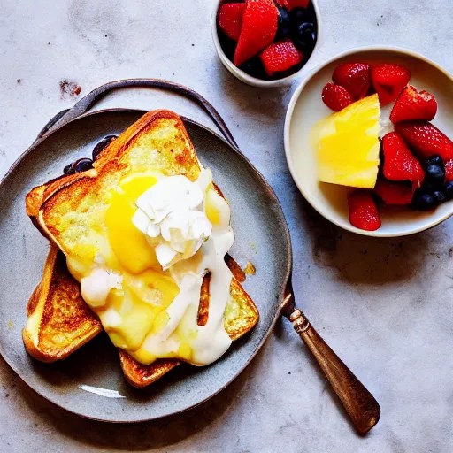 pina colada french toast, food photography Stable Diffusion OpenArt