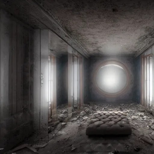 a mirror room, full of mirrors, dark, inside abandoned Stable Diffusion