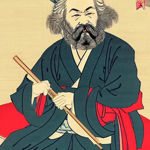 beautiful portrait ukiyo e painting of karl marx by Stable Diffusion