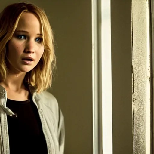 still of Jennifer Lawrence as Jesse in remake of Stable Diffusion