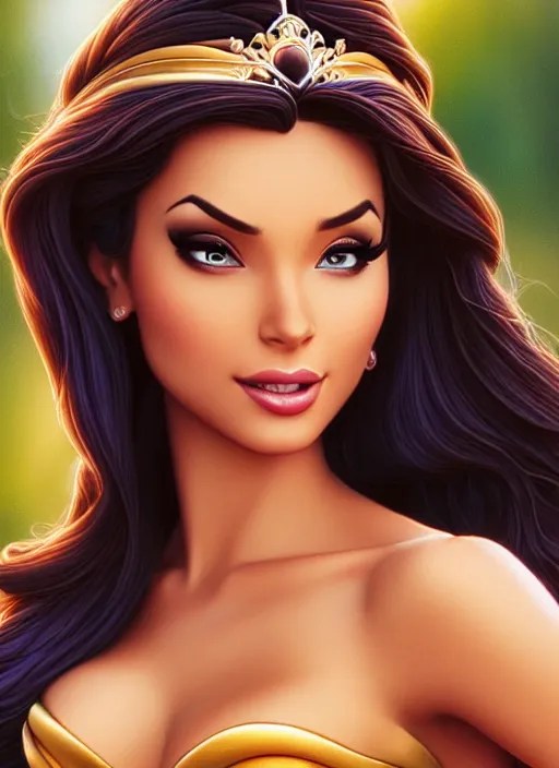 disney princess jasmine, hyper realistic, Stable Diffusion