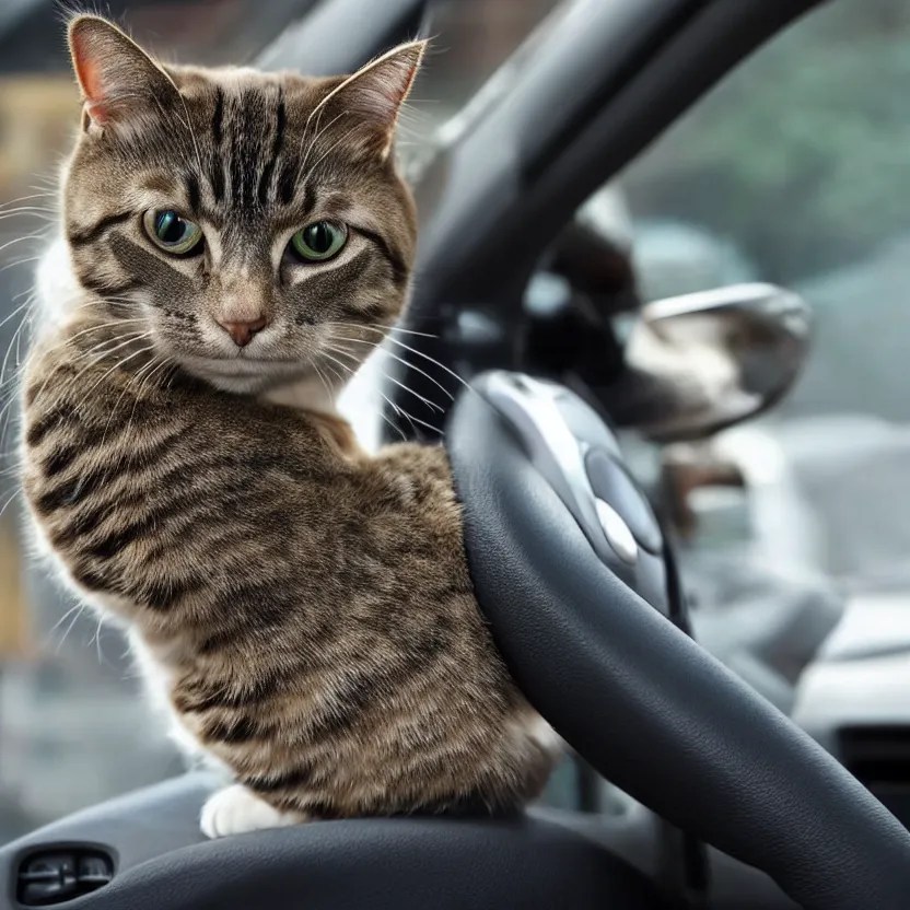 a cat driving a car Stable Diffusion OpenArt