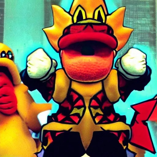 bowser king koopa in a gangster rap music video, 1 9 9 Stable