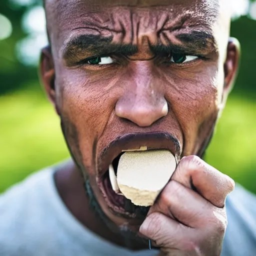 a man angrily eating cement Stable Diffusion OpenArt