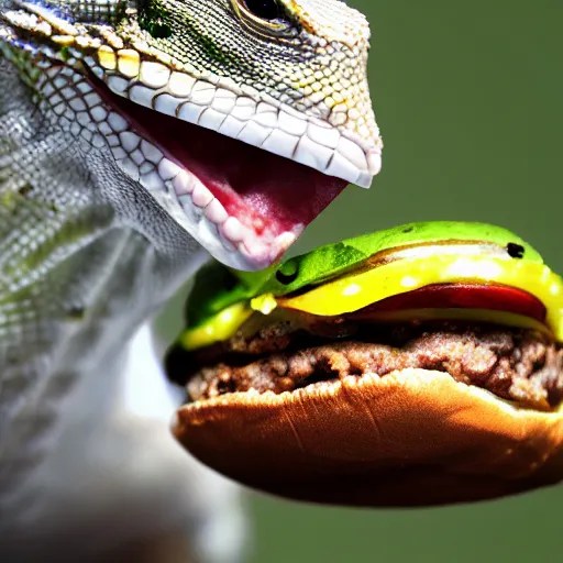 lizard eating burger 4 k photorealistic Stable Diffusion OpenArt