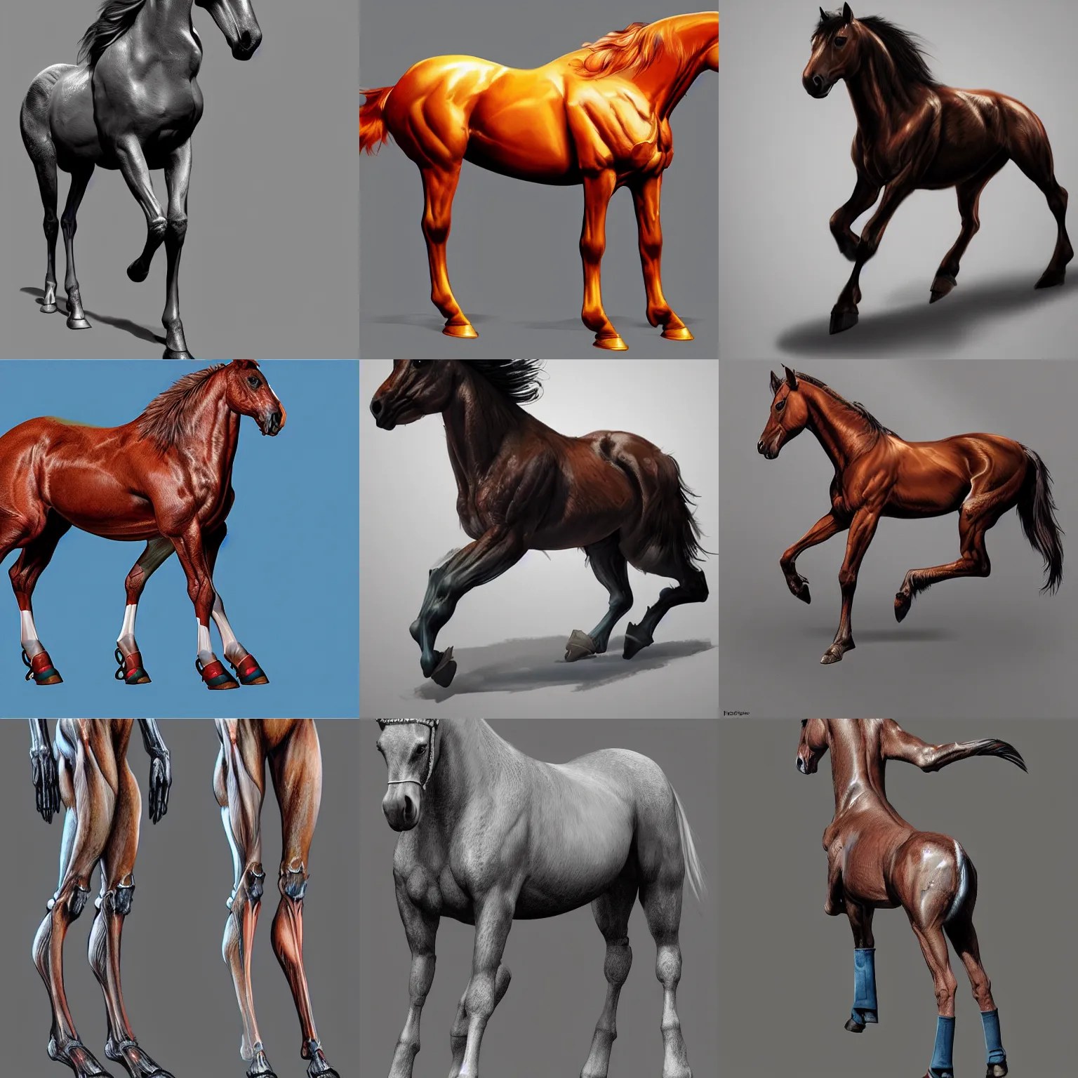 a horse, legs replaced with human legs, concept art, Stable Diffusion
