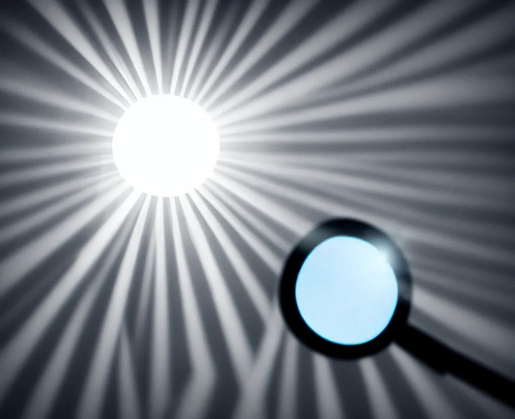 sun rays thru a magnifying glass making a bright spot Stable