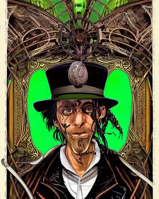 a detailed portrait illustration of a steampunk Stable Diffusion