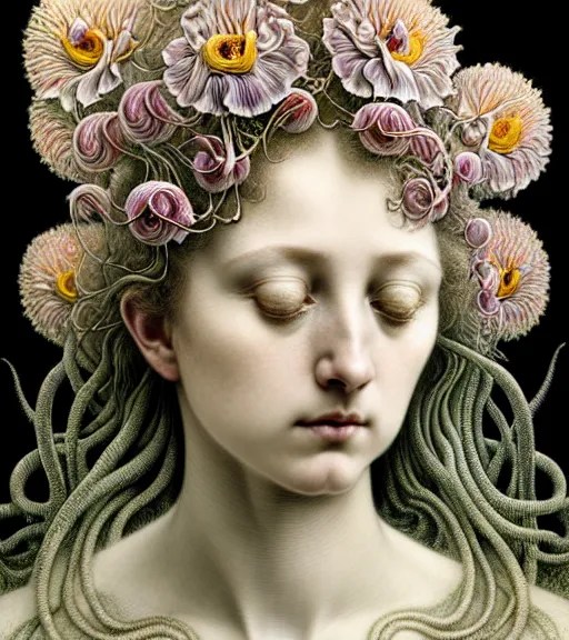 beautiful young flower queen detailed realistic Stable Diffusion