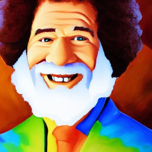 painting of Bob Ross in the style of Bob Ross Stable Diffusion OpenArt