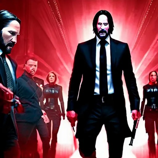 john wick with the avengers mcu, dramatic, epic, Stable Diffusion