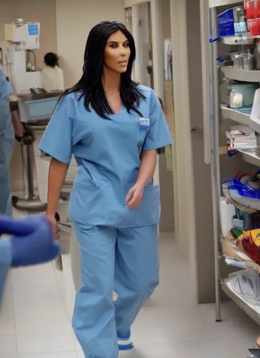 film still of kim kardashian as J.D in scrubs, Stable Diffusion