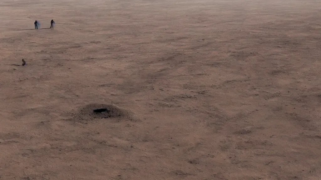 aliens arriving dune, film still from the movie Stable Diffusion