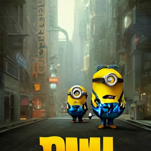 vintage minion movie poster art by makoto shinkai Stable Diffusion