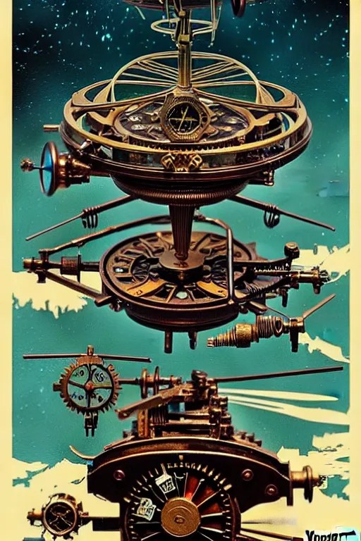 steampunk gyroscope flying machine, high details, Stable Diffusion