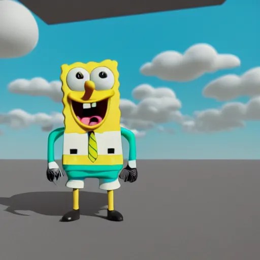 spongebob, 3 d, blender, by beeple, Stable Diffusion OpenArt