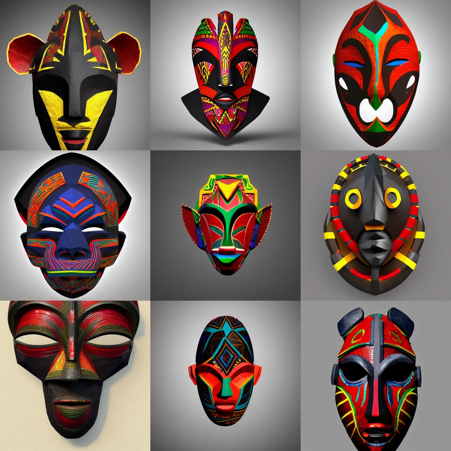 african tribal mask, product concept, digital art, Stable Diffusion