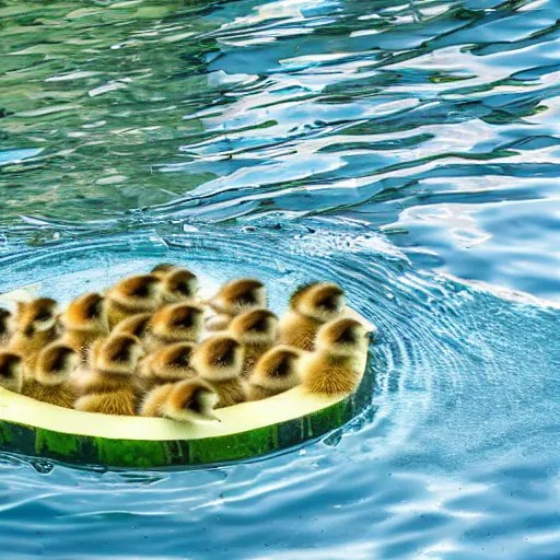 ducklings in a watermelon pool Stable Diffusion OpenArt