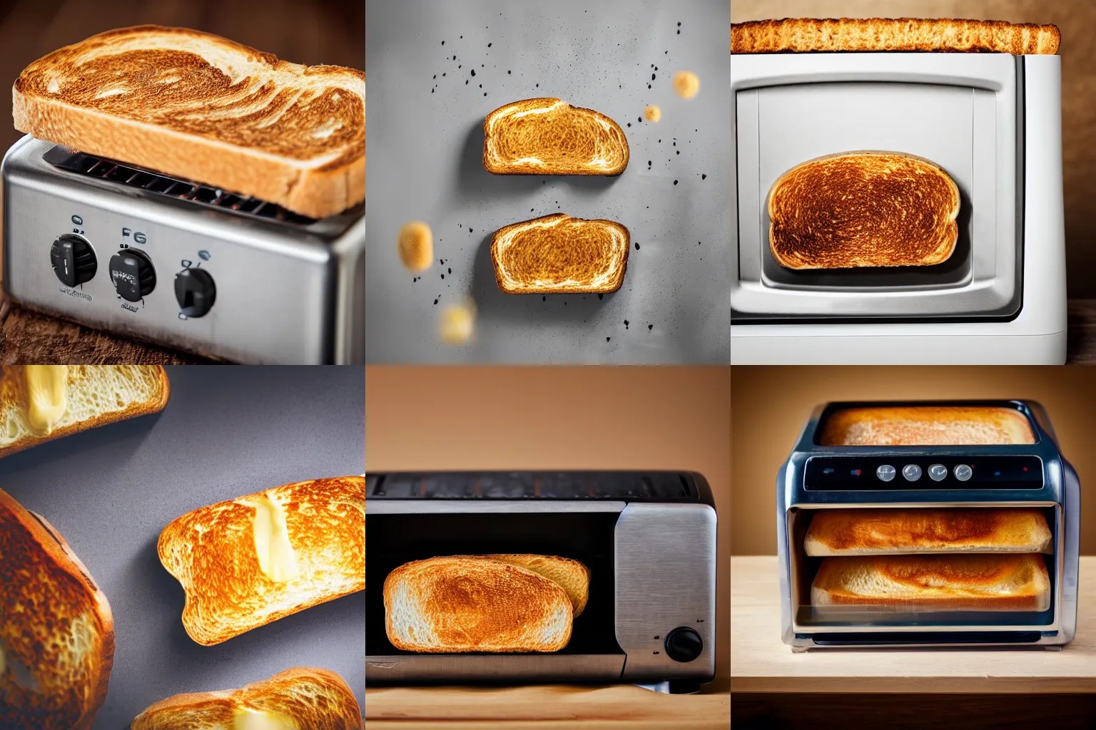 Toast popping up from a toaster. High quality product Stable