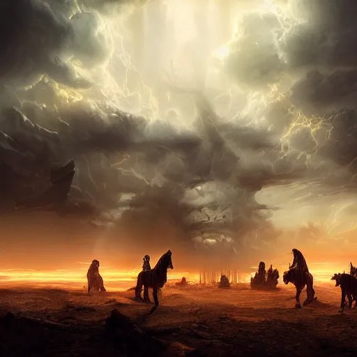the final judgment and the arrival of the 4 horsemen Stable Diffusion