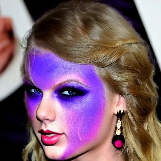 Taylor Swift with purple face paint Stable Diffusion
