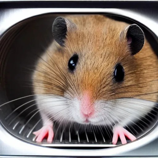 a hamster in a microwave photo realistic 4 k Stable Diffusion
