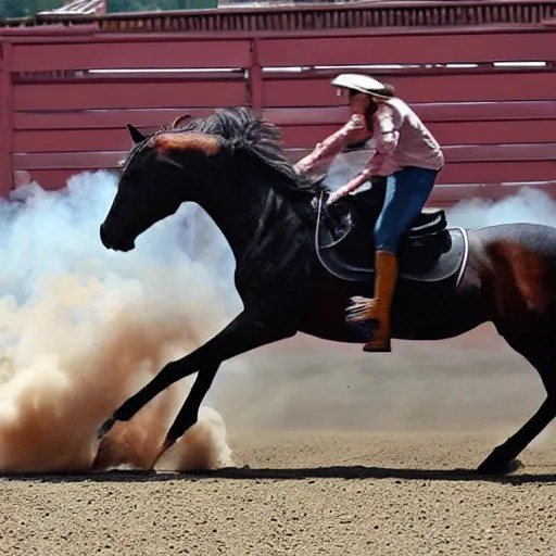 a horse doing a burnout Stable Diffusion OpenArt