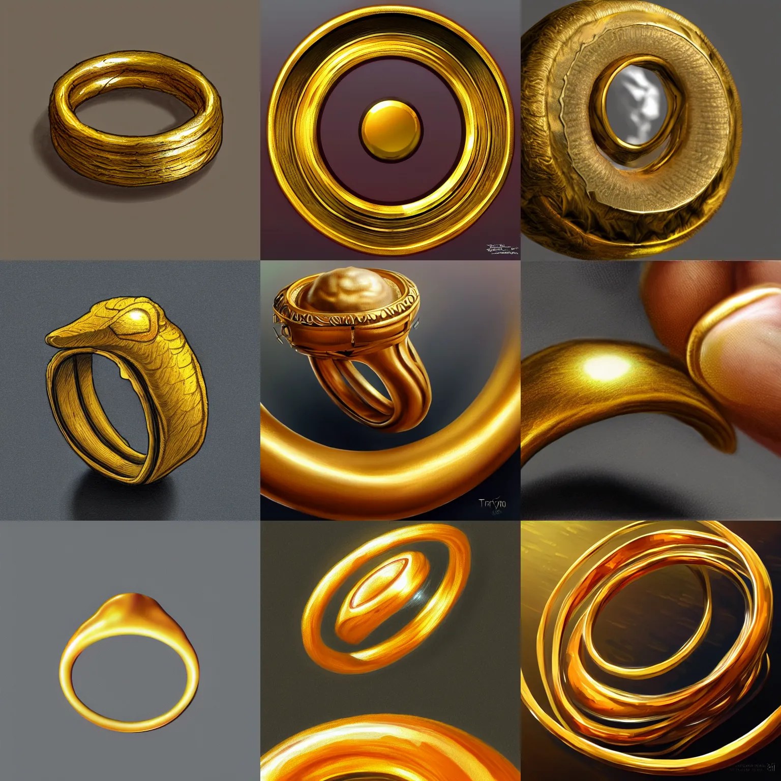 a golden ring, highly detailed, digital painting, Stable Diffusion
