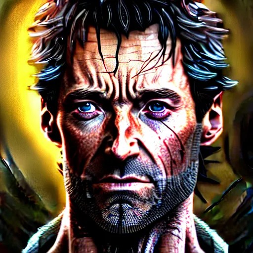 beautiful digital portrait of hugh jackman as joel Stable Diffusion