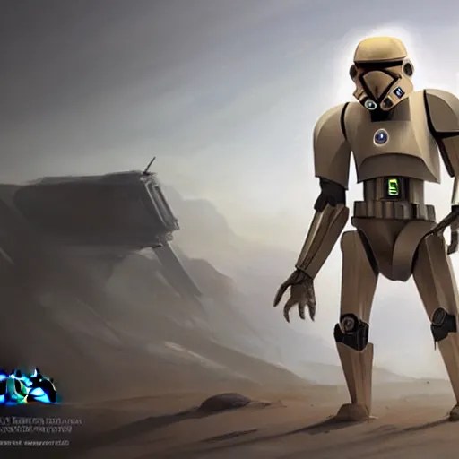 Republic B1 Battle Droid, Star Wars Concept art, Stable Diffusion