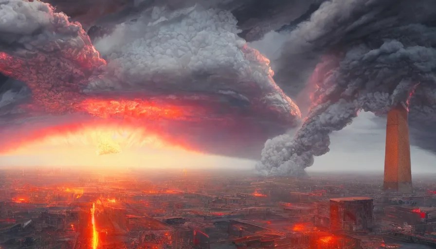 washington dc destroyed by nuclear explosion, nuclear Stable Diffusion