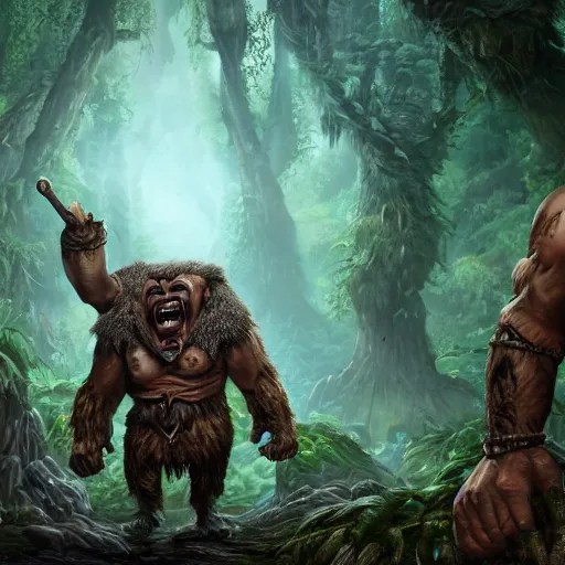 giant dungeons and dragons ettin giant with many Stable Diffusion