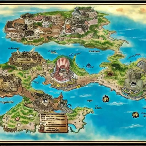 skypiea map form one piece anime Stable Diffusion