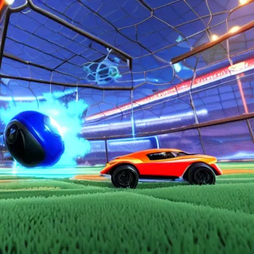 rocket league car hitting ball Stable Diffusion OpenArt