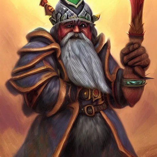 vanilla world of warcraft gnome mage with a long Stable Diffusion