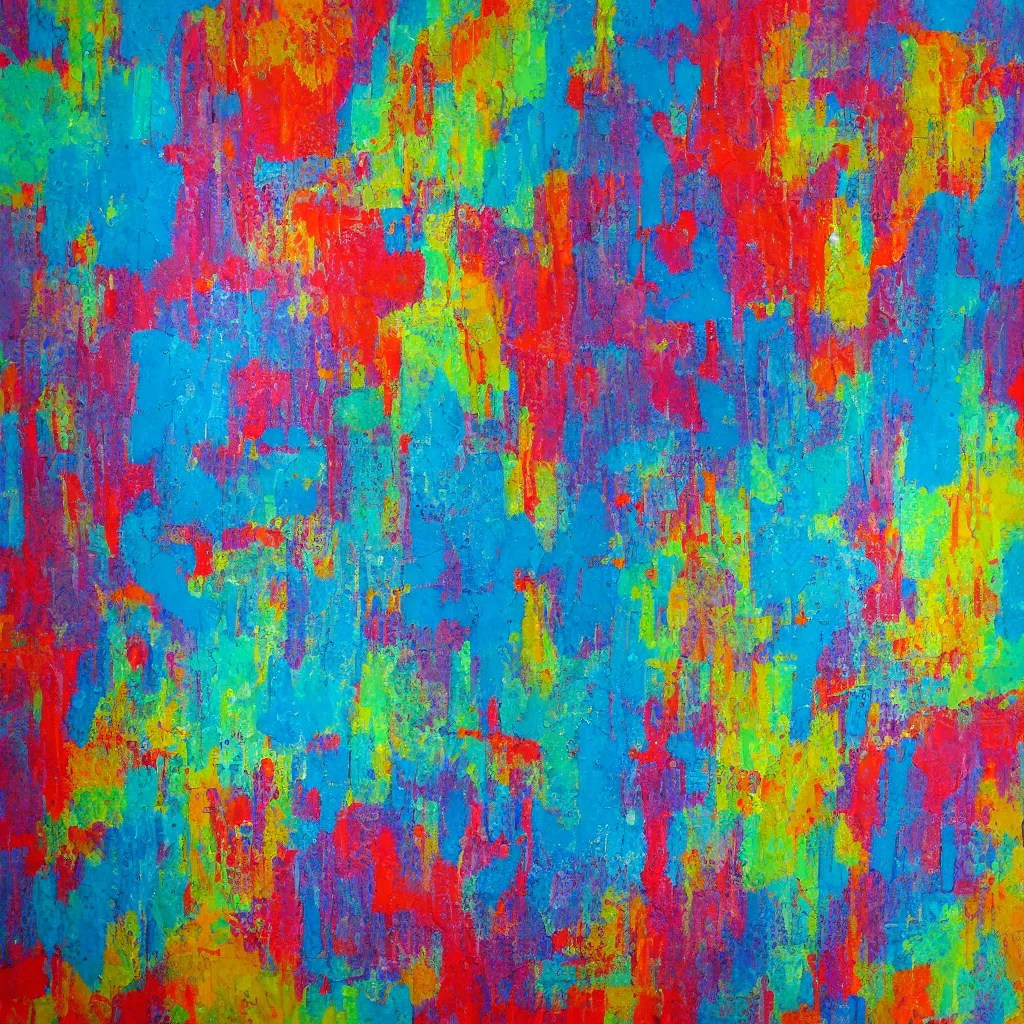 acrylic painting made by scraping paint across a Stable Diffusion
